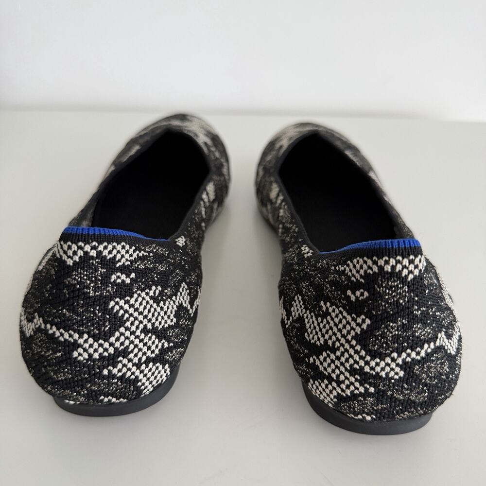 Rothy's The Flat Womens 10.5 Black Blue Chantilly Washable Slip On Shoes Comfort - Picture 11 of 14